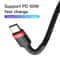 60W PD USB C Fast Charging Cable 2m Durable Braided Type C Charger Cord 6