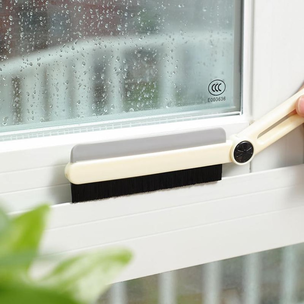 Multifunctional Long Handle Crevice & Groove Cleaning Brush for Bathroom, Grout & Window Tracks