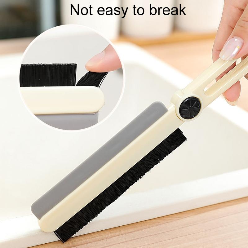 Multifunctional Long Handle Crevice & Groove Cleaning Brush for Bathroom, Grout & Window Tracks