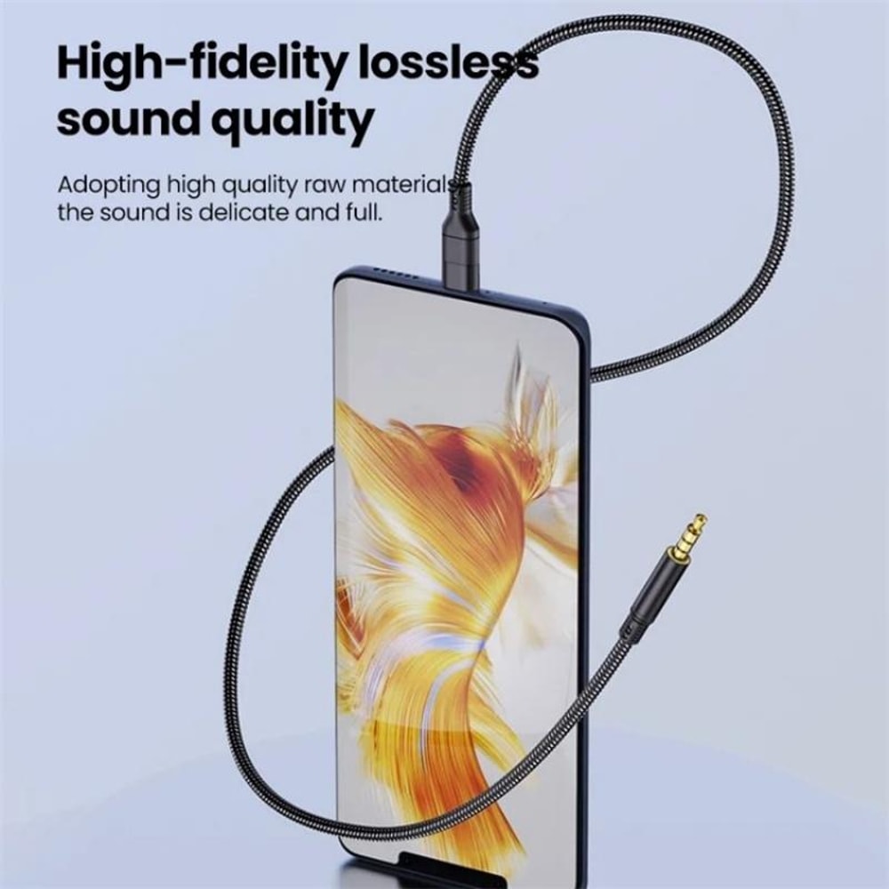 USB C To 35mm AUX Cable Braided HiFi Audio Adapter 1