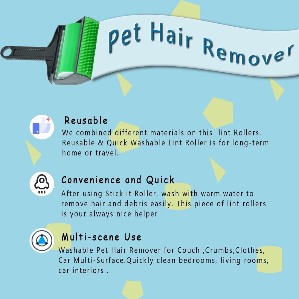 Reusable Pet Hair Remover Roller Washable Lint Cleaner for Clothes Furniture