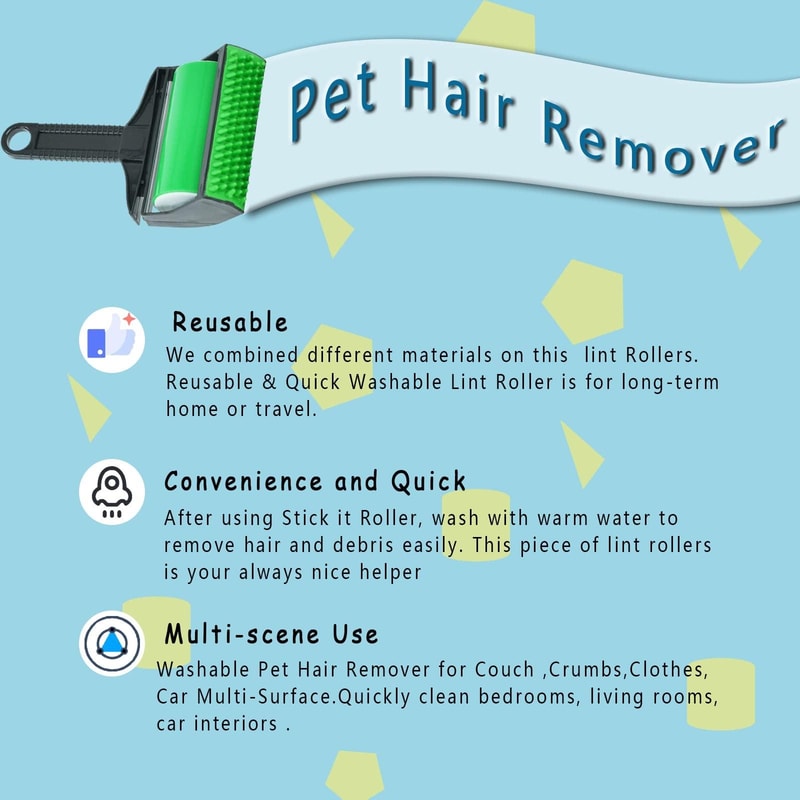 Reusable Pet Hair Remover Roller Washable Lint Cleaner for Clothes Furniture