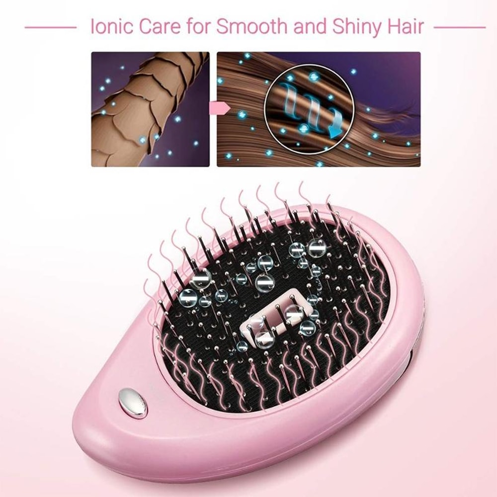 Ionic Hair Straightener Brush Portable Mini Anti Static Styling Comb 9