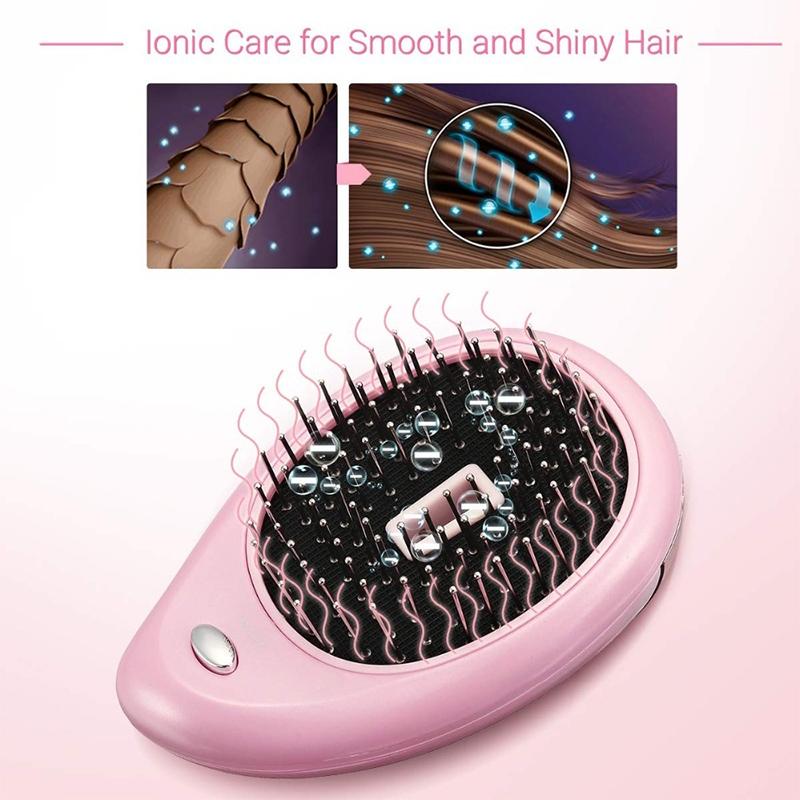 Ionic Hair Straightener Brush Portable Mini Anti Static Styling Comb 9