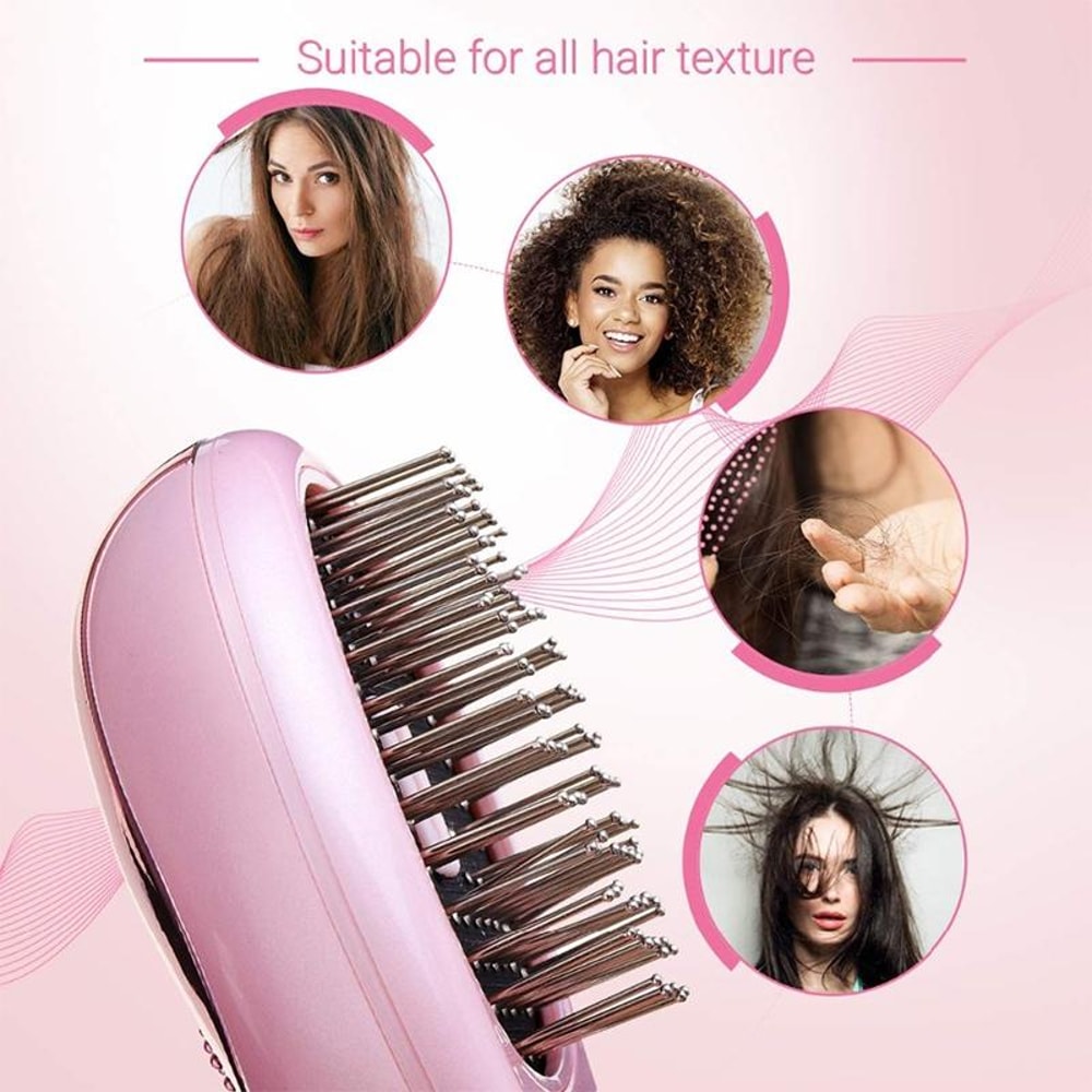 Ionic Hair Straightener Brush Portable Mini Anti Static Styling Comb 10