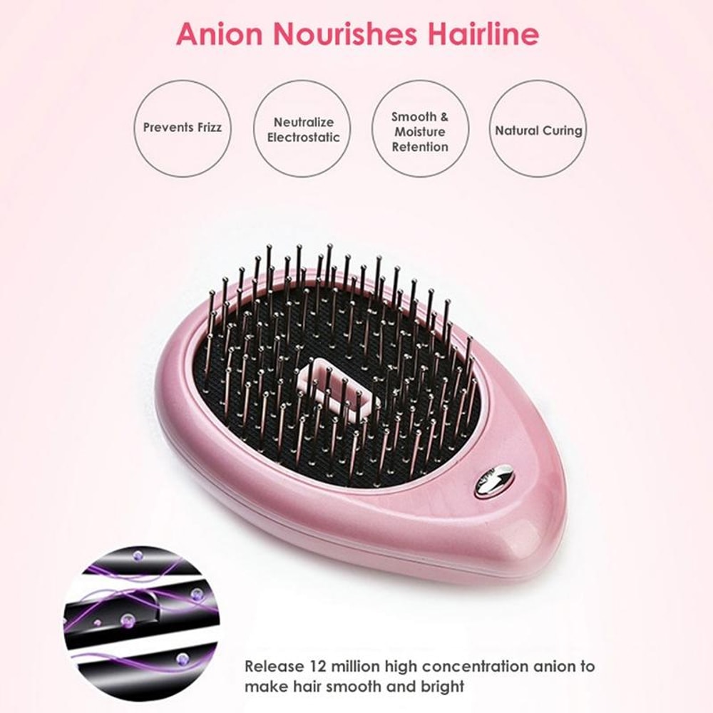 Ionic Hair Straightener Brush Portable Mini Anti Static Styling Comb 8
