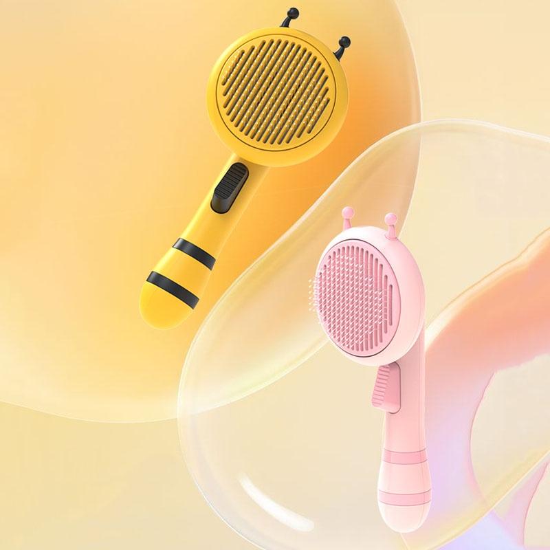 SelfCleaning Pet Grooming Brush For Cats Dogs With Massage Needles And Deshedding Comb 2