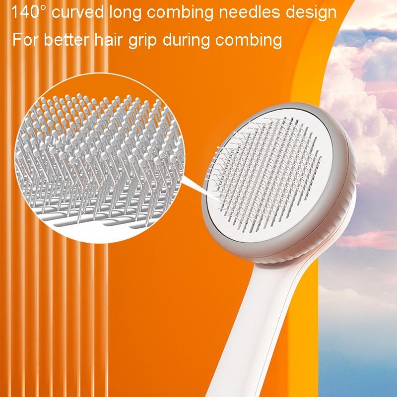 SelfCleaning Pet Grooming Comb For Cats Dogs With Stainless Steel Needles 7