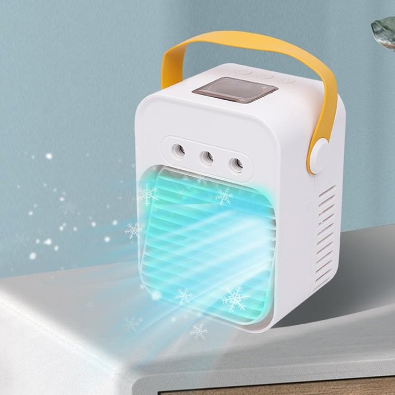 Mini Desktop Air Conditioner Fan, Portable Air Cooler & USB Air Humidifier Fan for Home and Office