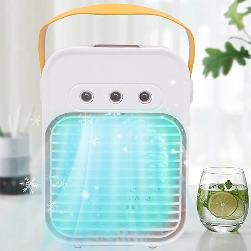 Mini Desktop Air Conditioner Fan, Portable Air Cooler & USB Air Humidifier Fan for Home and Office