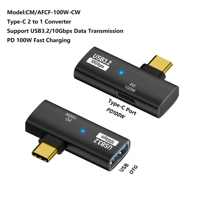 USB C OTG Adapter With PD 100W Fast Charging Splitter 1