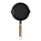 Cast Iron Skillet Frying Pan, Oven Safe Induction Cookware with Wooden Handle