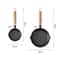 Cast Iron Skillet Frying Pan, Oven Safe Induction Cookware with Wooden Handle