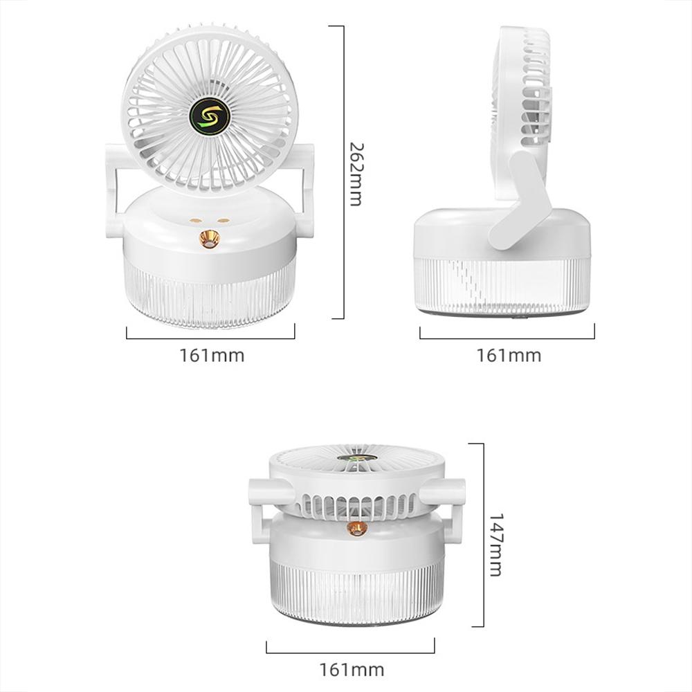 Foldable USB Desktop Humidifier Fan With Night Light 3Speed Cooling 2