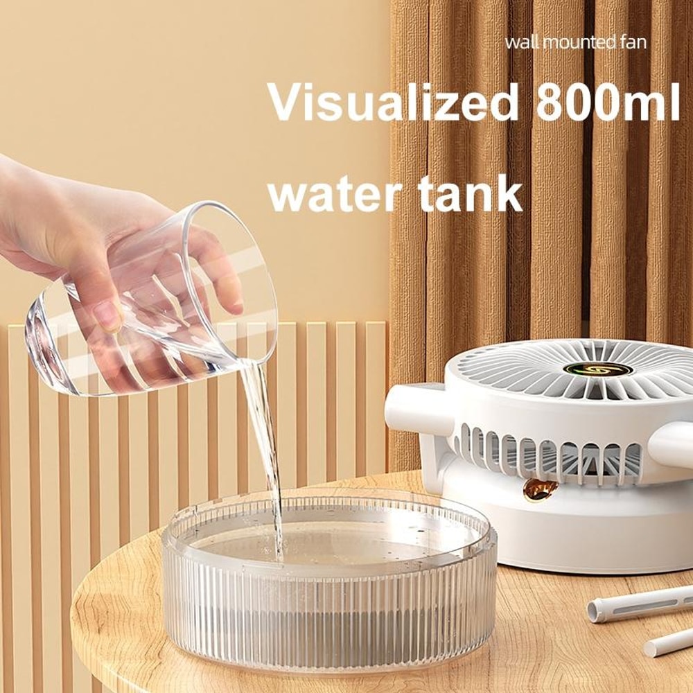 Foldable USB Desktop Humidifier Fan With Night Light 3Speed Cooling 6