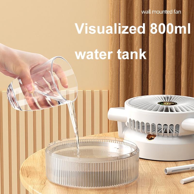 Foldable USB Desktop Humidifier Fan With Night Light 3Speed Cooling 6