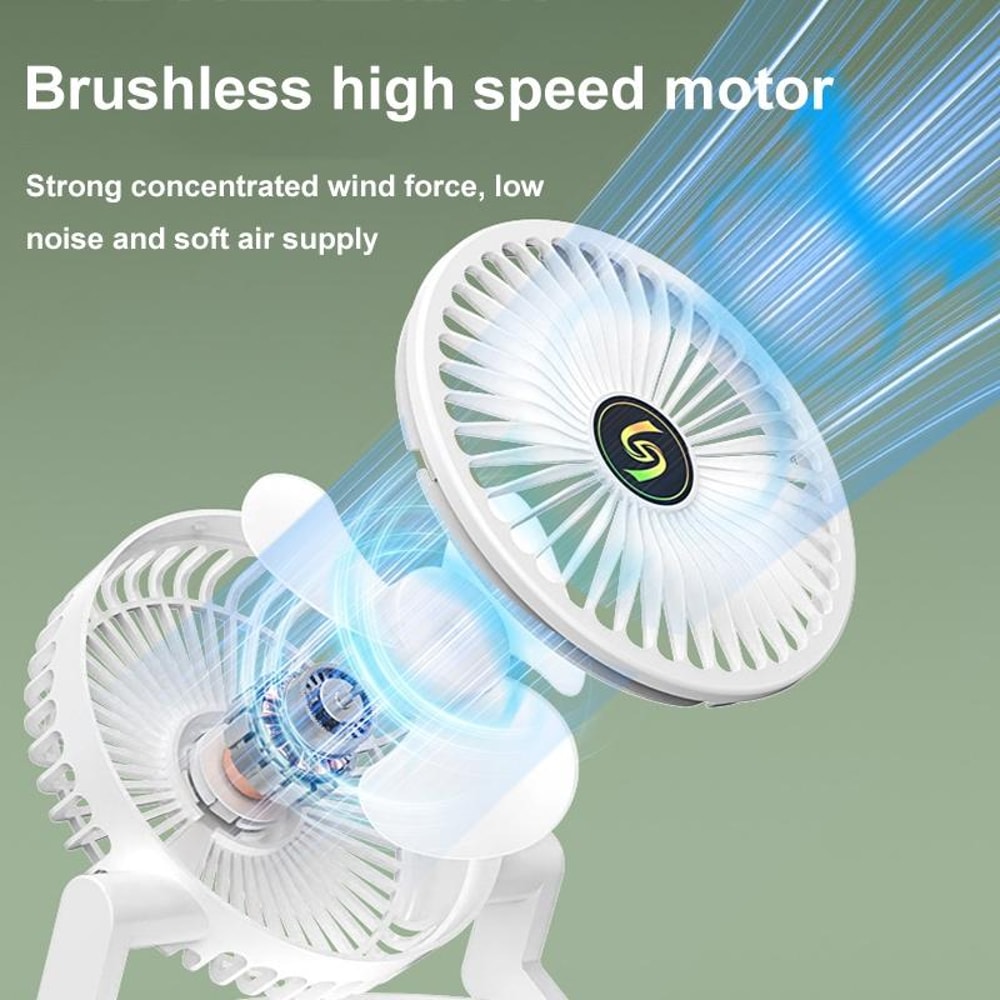 Foldable USB Desktop Humidifier Fan With Night Light 3Speed Cooling 7