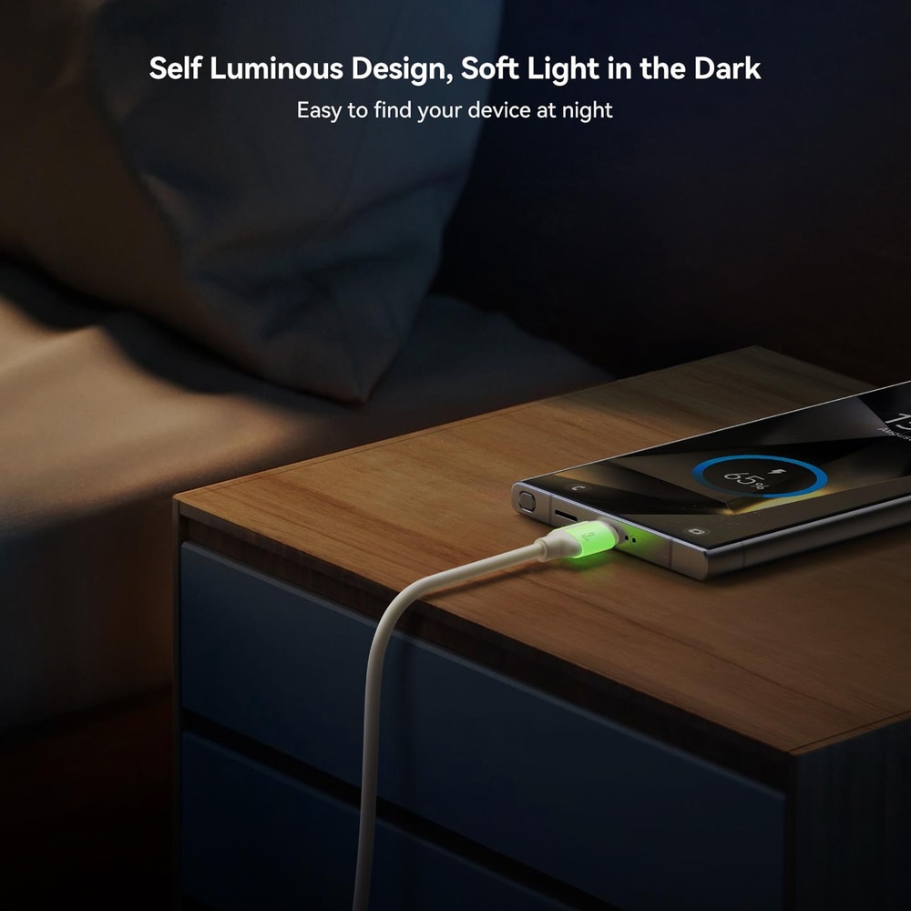 GlowCharge 3A USB To Type C Fast Charging Cable With Luminous Night Light 2