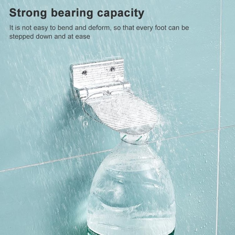 Foldable Shower Foot Rest Wall Mounted Aluminum Bathroom Foot Stool 7