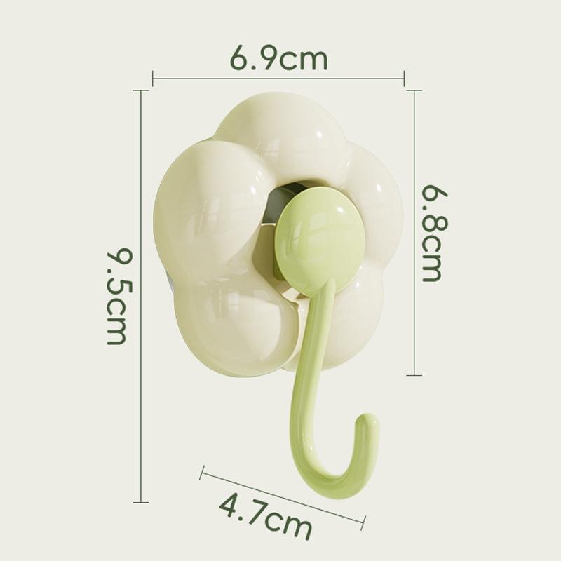 No Drill Suction Cup Flower Hook Vacuum Bathroom Wall Hooks Reusable Adhesive No Drill Storage Hoo 3