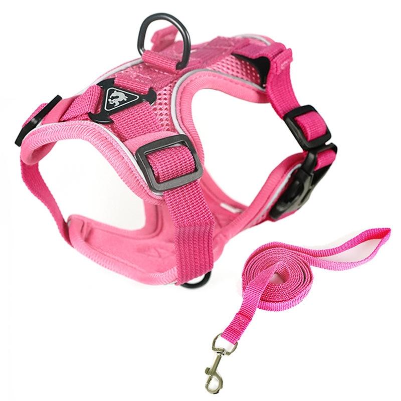Reflective Breathable Dog Cat Harness Set With Leash Adjustable NoPull Pet Vest 4