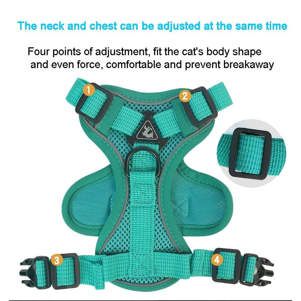 Reflective Breathable Dog Cat Harness Set With Leash Adjustable NoPull Pet Vest 2