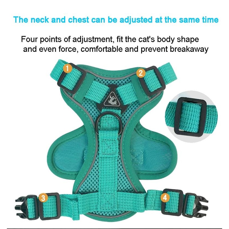 Reflective Breathable Dog Cat Harness Set With Leash Adjustable NoPull Pet Vest 2