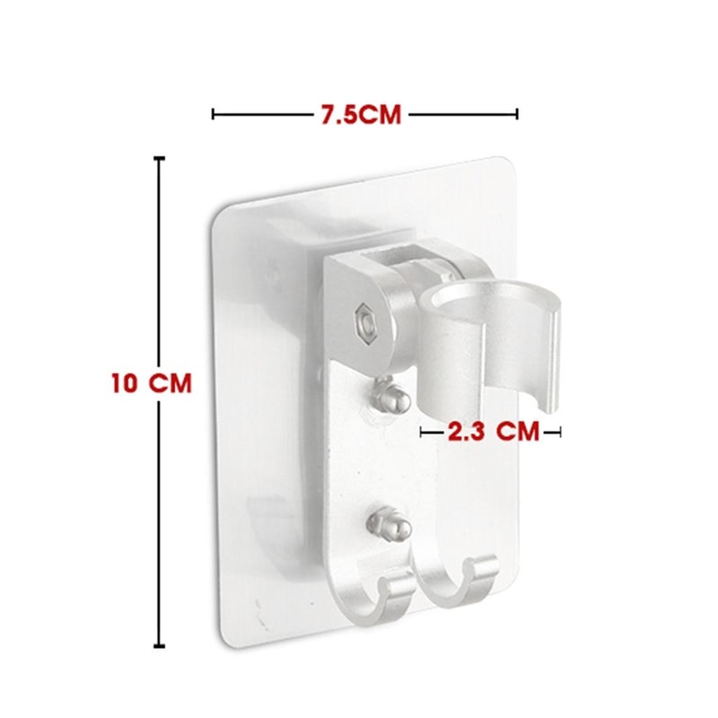 Adjustable Adhesive Shower Head Holder With Hooks For Handheld Shower 7