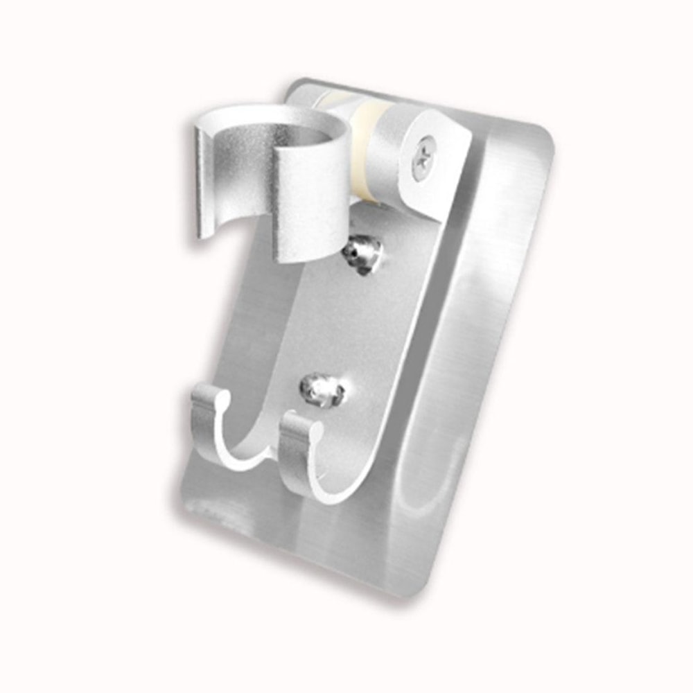 Adjustable Adhesive Shower Head Holder With Hooks For Handheld Shower 1
