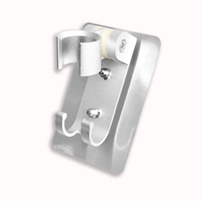 Adjustable Adhesive Shower Head Holder With Hooks For Handheld Shower 1