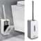 Wall Mounted Toilet Brush With Holder Long Handle Space Saving Bathroom Cleaner 0