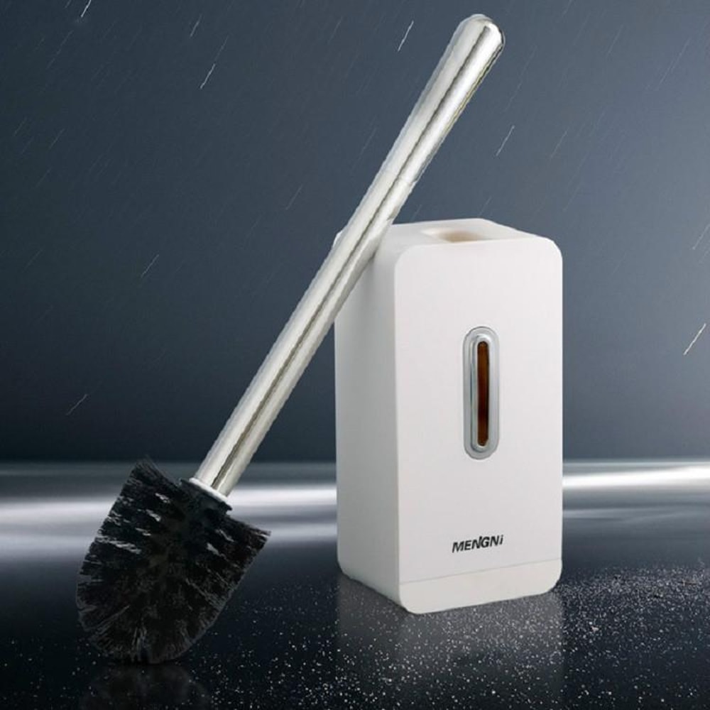 Wall Mounted Toilet Brush With Holder Long Handle Space Saving Bathroom Cleaner 3