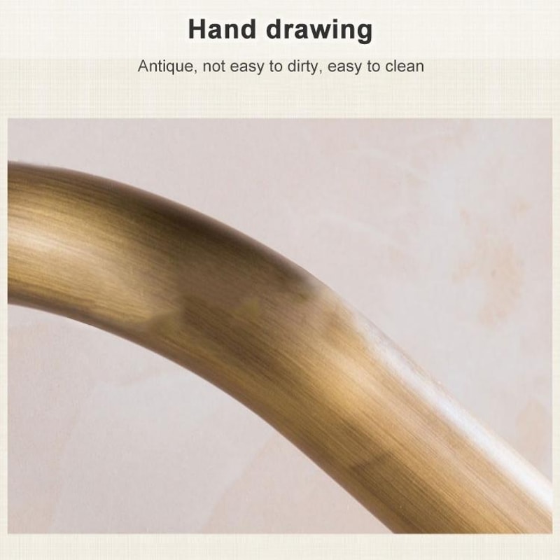 Antique Brass Grab Bar For Elderly Bathroom Safety 4