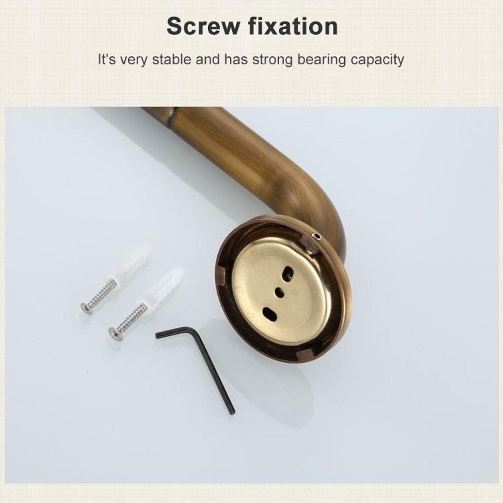 Antique Brass Grab Bar For Elderly Bathroom Safety 6