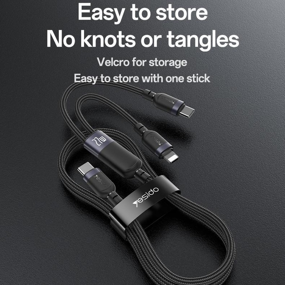 100W USB C To Lightning Fast Charging Cable 2 In 1 Braided Multi Device Charger 12