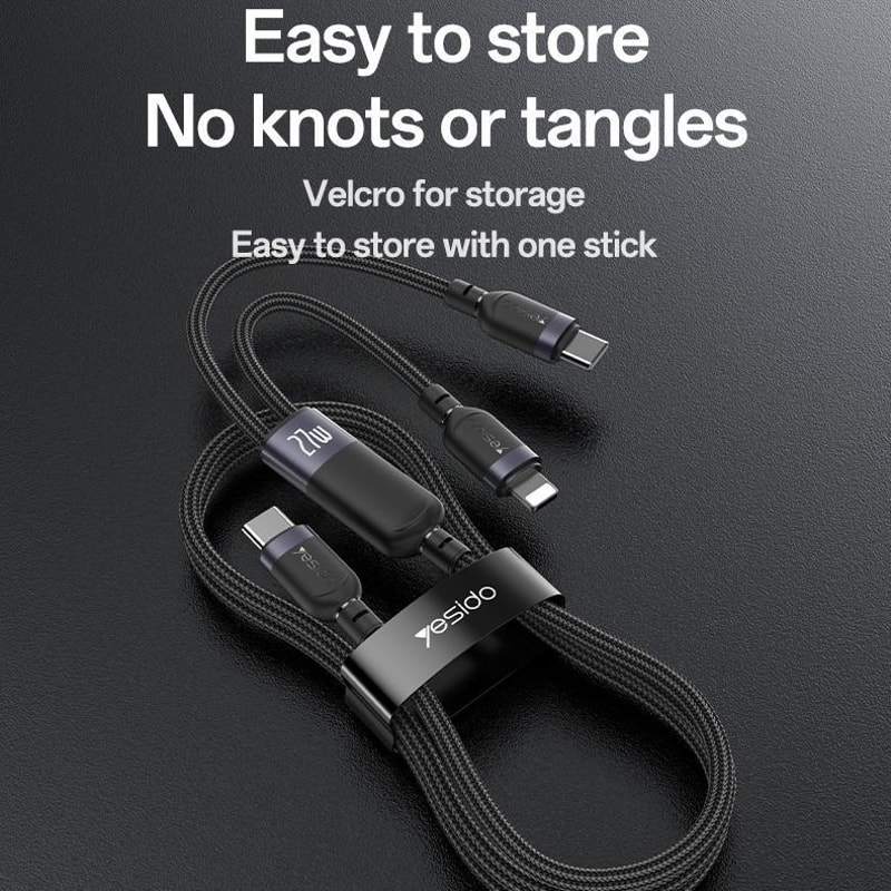 100W USB C To Lightning Fast Charging Cable 2 In 1 Braided Multi Device Charger 12