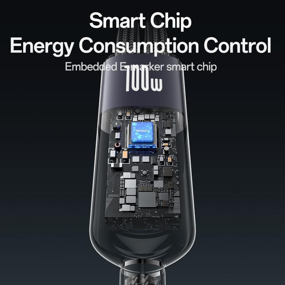 100W USB C To Lightning Fast Charging Cable 2 In 1 Braided Multi Device Charger 6