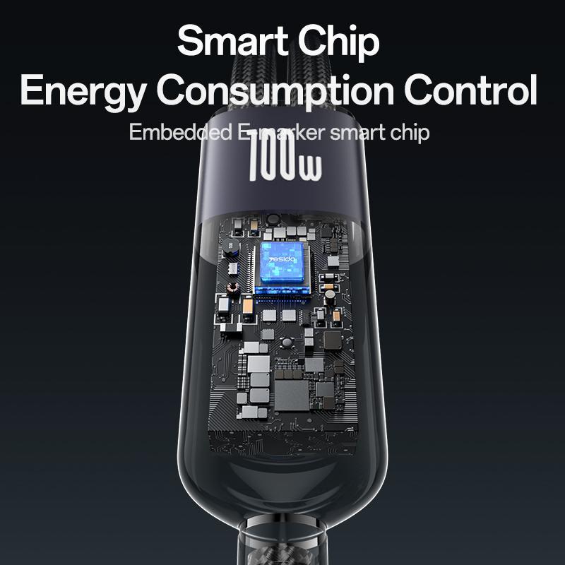 100W USB C To Lightning Fast Charging Cable 2 In 1 Braided Multi Device Charger 6