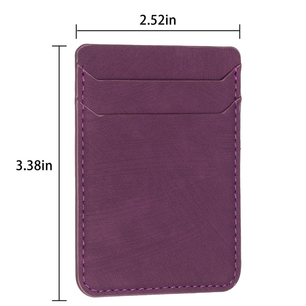 Slim PU Leather Phone Wallet Sticker With Multi Card Slots StickOn Card Holder 3