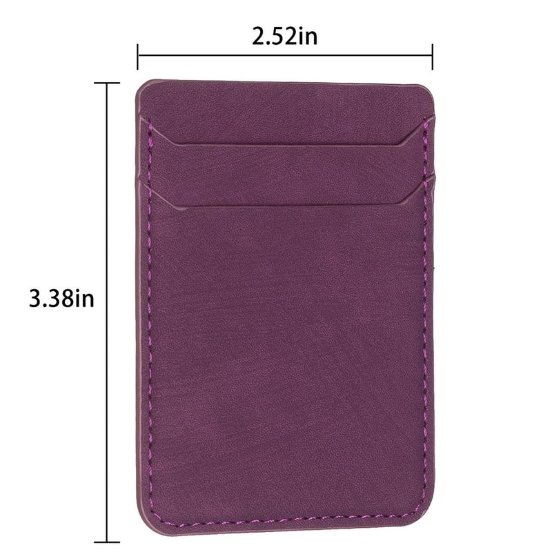 Slim PU Leather Phone Wallet Sticker With Multi Card Slots StickOn Card Holder 3