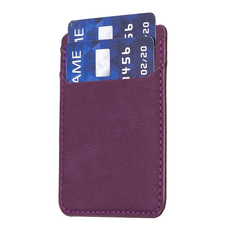 Slim PU Leather Phone Wallet Sticker With Multi Card Slots StickOn Card Holder 1