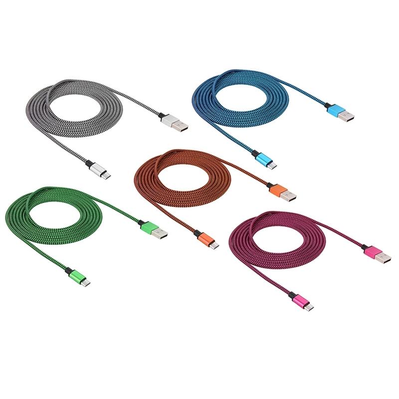 2M Braided Micro USB Cable Durable Fast Charging USB 20 Data Sync Cord 5