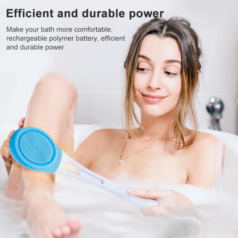Silicone Electric Bath Brush Long Handle Back Scrubber For Shower 11