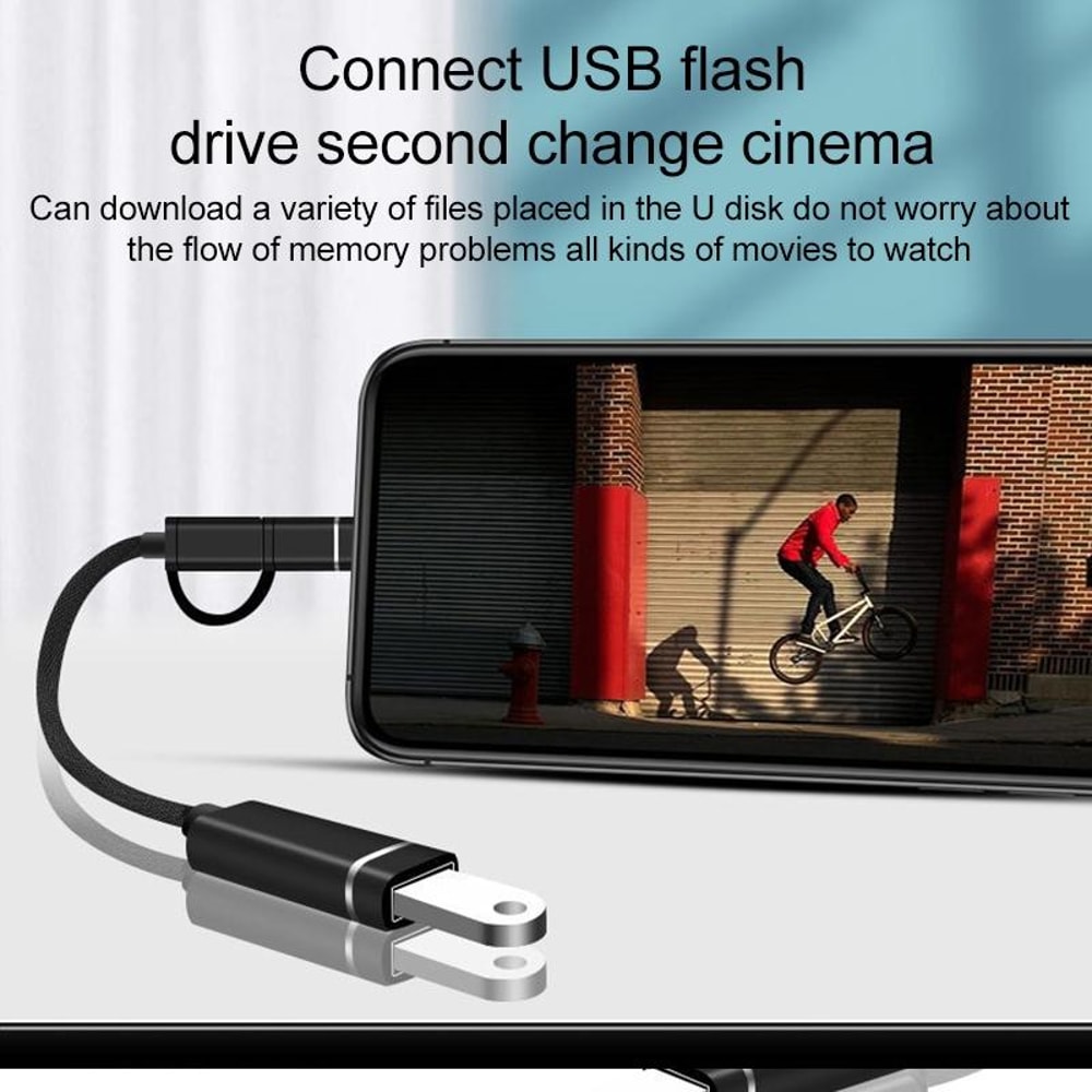 3 In 1 OTG Adapter Cable For USB Type C Micro USB Data Transfer 4