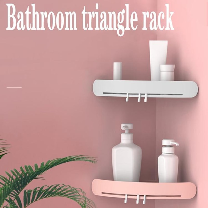 Adhesive Corner Shower Shelf Wall Mounted Bathroom Organizer Basket 4