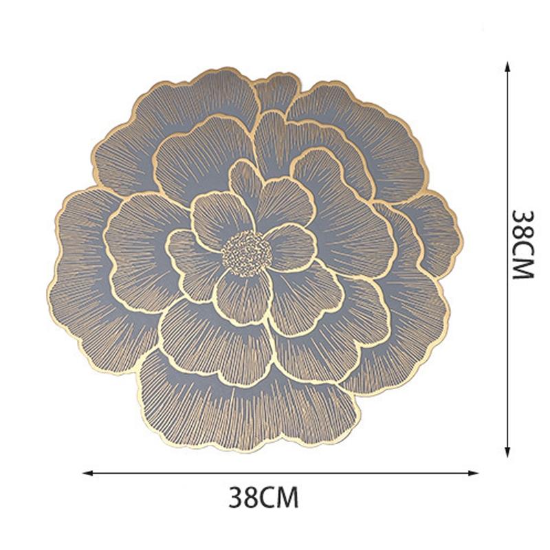 Gold Flower Heat Resistant Placemat PVC Kitchen Table Heat Insulating Pad