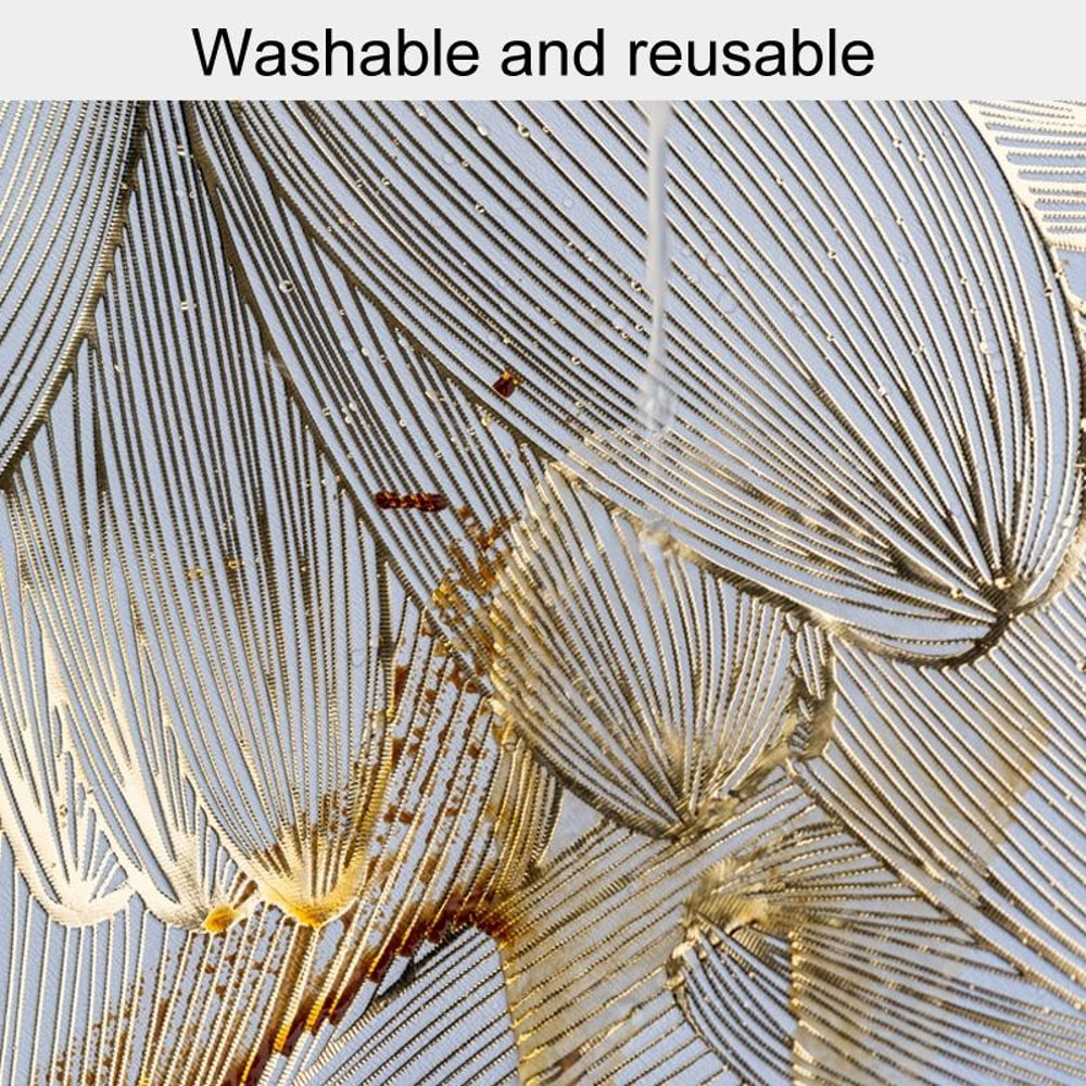 Gold Flower Heat Resistant Placemat PVC Kitchen Table Heat Insulating Pad