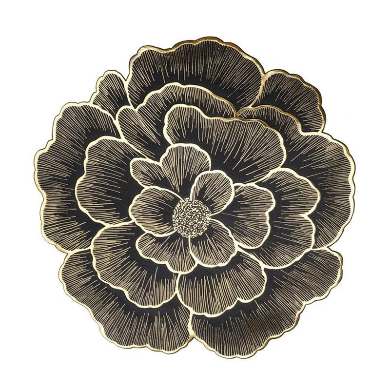Gold Flower Heat Resistant Placemat PVC Kitchen Table Heat Insulating Pad