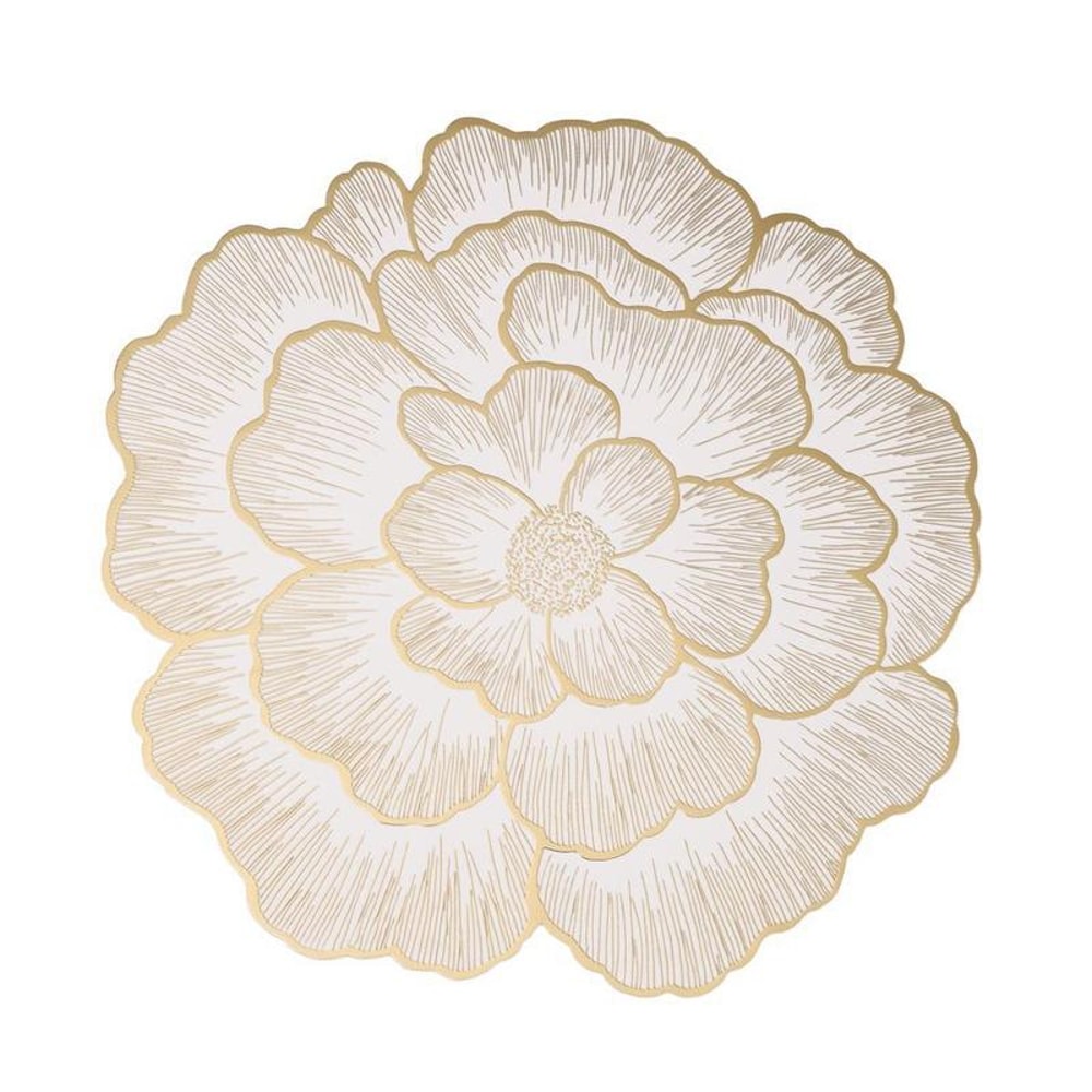Gold Flower Heat Resistant Placemat PVC Kitchen Table Heat Insulating Pad