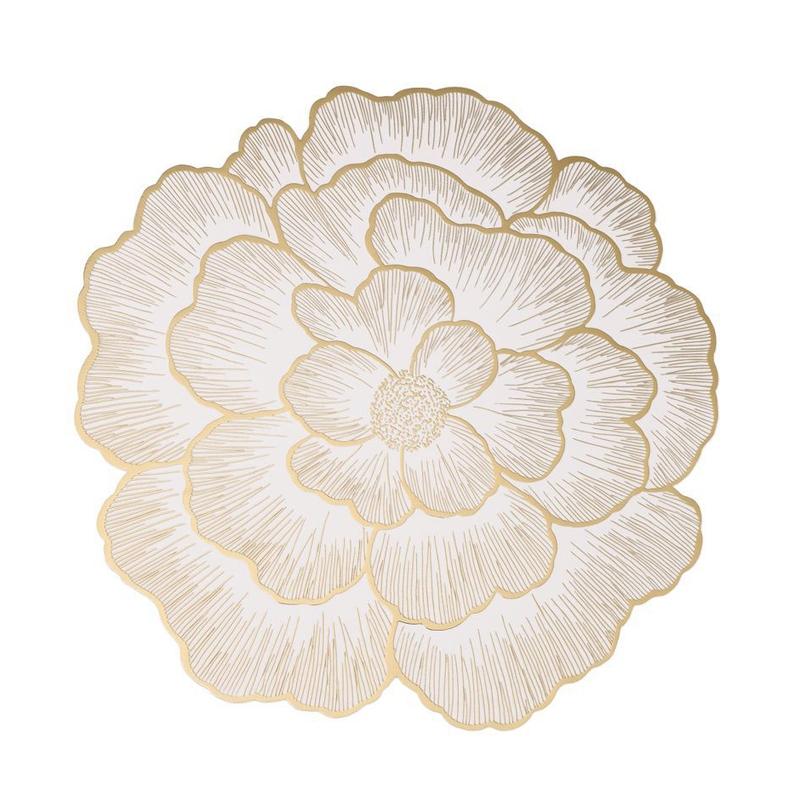 Gold Flower Heat Resistant Placemat PVC Kitchen Table Heat Insulating Pad